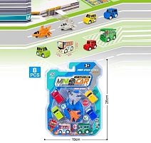 Набір машин 898 E-101 інерція, 8 машинок, в слюді