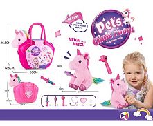 Улюбленець DR 5102 “Єдиноріг”, м’яка іграшка, медичне приладдя, сумка-переноска, 7 аксесуарів, в сумці