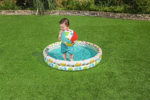 Дитячий надувний басейн «Рибки» BestWay 51124 (20*112 см., об'єм: 137 л., з м'ячиком та колом) фото 2