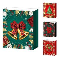 Пакет новорічний паперовий S "Christmas decorations 3D" 18*23*10см Stenson R96634-S