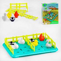 Логічна гра E 7977 "Hola", "Свійські тварини", 8 тваринок, поле, будування загонів, в коробці