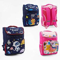 Рюкзак C 72833 3 види, розмір: 30х20х50 см, 1 відділення, 3 кишені, регульовані лямки, на блискавці, в пакеті, ВИДАЄТЬСЯ ТІЛЬКИ МІКС ВИДІВ