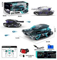 Танк на радіокеруванні HD 5011 МІКС КОЛЬОРІВ, 3 кольори, підсвічування, звук, сенсорне управління, стріляє орбізами, акумулятор 3,7V, в коробці