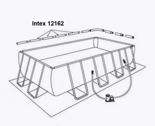 Балка Intex 12162 (горизонтальна, тип: «B», ↔972 мм, Ø51/53 мм, Ø52.5/57 мм, до прямокутних бассейнів серії Rectangular Metal Frame ▭300*200*75 см) фото 3