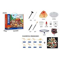 Експерименти ZS 888 вулкан, розкопки, камінці, скелети динозаврів, реагенти, маска, інструменти, в коробці