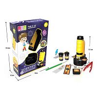 Мікроскоп 2120 A-1 розмір: 5х6.4х12.1 см, підсвічування, 120х збільшення, підсвічування, фокусування, 2 колби, предметні скельця, пінцет, інст