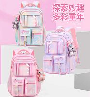 Рюкзак C 72847 3 види, розміри: 30х15х44 см, 2 відділення, 5 кишень, на блискавці, брелок, в пакеті, ВИДАЄТЬСЯ МІКС ВИДІВ