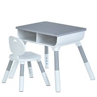 Дитячий столик Bambi ME 1204-11 (стілець, 2 ящичка, поличка, пластик, стіл: □55*69 см, ↑49-56 см, стілець: □34*35 см, ↑46-50 см, сидіння: ↑27-30,5 см)