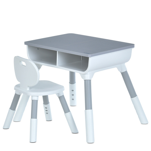 Дитячий столик Bambi ME 1204-11 (стілець, 2 ящичка, поличка, пластик, стіл: □55*69 см, ↑49-56 см, стілець: □34*35 см, ↑46-50 см, сидіння: ↑27-30,5 см)