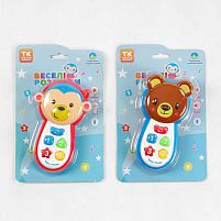 Сотовий телефон TK - 13559 "TK Group", 2 види, ОЗВУЧУВАННЯ УКРАЇНСЬКОЮ МОВОЮ, підсвічування, звук, "Тваринки", на листі