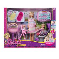 Набір ляльок WG 247 висота: 30 см, знімний одяг, рухомі кінцівки, аксесуари, візочок, стільчик для годування, ліжечко, в коробці