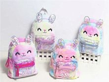 Рюкзак С 59990 4 види, “Зайченя”, блискітки, кольорові кульки, ВИДАЄТЬСЯ ТІЛЬКИ МІКС ВИДІВ