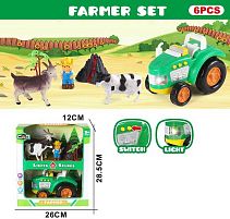 Трактор 500-714 підсвічування, звук, тварини, фермер, аксесуари, в коробці