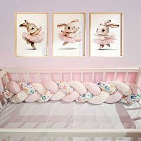 Бортик у ліжко "Косичка" 71057 тканина ФЛАНЕЛЬ, ПЛЮШ Minky, наповнювач СИНТЕПУХ, розмір 120*18 см "Bimbo"