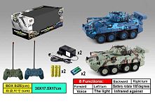 Танковий бій на радіокеруванні 333 ZJ 11 2 танки, світло, звукові ефекти, імітація стрільби, гумові колеса, башти обертаються, в коробці