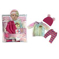 Одяг для пупса YLC 43 F шубка, штанці, шапочка, підгузок, пустушка, для ляльок зростом 30-35 см, в пакеті