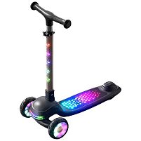 Самокат триколісний Skyper M-290-34L (колеса: передні Ø4.92"/заднє Ø3.15"/PU, рама: алюміній/складна, підсвітка, до 60 кг)