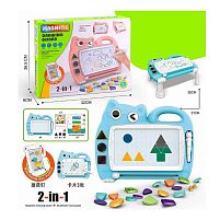 Дошка для малювання XZ 1071 A БЛАКИТНА, 2в1, мозаїка-пазл, кольорова, в коробці