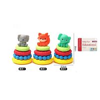Пірамідка SG 3251 3 види, фігурка тварини, 4 кільця, сітка, ВИДАЄТЬСЯ ТІЛЬКИ МІКС ВИДІВ