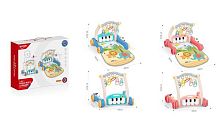 Ходунки HE 0637 /0638 2 види, 2в1, килимок, брязкальця-підвіски, піаніно, мелодії, пальчикові лабіринти, в коробці