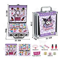 Косметика FT 2077 E тіні, помади, блискітки, лаки, бафи, браслет, у валізі