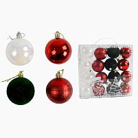 Новорічні прикраси C 67400 16 штук, кульки, D = 6 см, в слюді