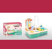 Мийка для посуду WD-P 25 ЗЕЛЕНА, довжина 39 см, 20 елементів, автоматична подача води з крана, посуд, столові прибори, продукти, щітка, в короб