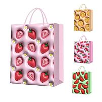 Пакет подарунковий паперовий M "Fruits 3D" 26*32*12см Stenson R96983-M