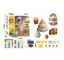 Тісто для ліплення 9030 тісто у 4х кольорах, тарілочка, ніж, фігурні форми, в коробці