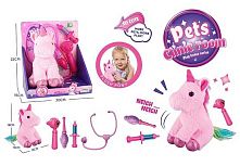 Поні DR 5097 м’яка іграшка, медичне приладдя, 4 аксесуари в коробці