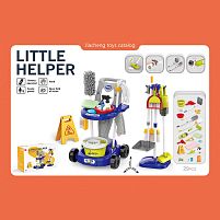 Набір для прибирання 667-66 пилосос на батарейках, візок, відро з віджимом, швабра, мітли, знаки попередження та інші аксесуари, 29 предметів, в к