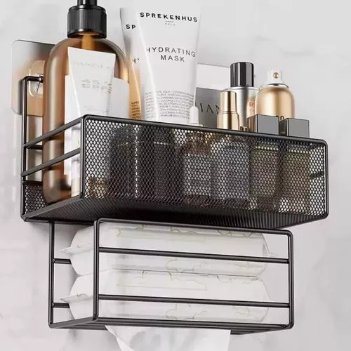 Полиця в вану з тримачем паперових серветок настінна S 26*13.5*26см Stenson M50239-S