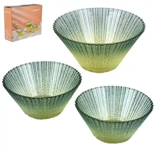 Салатник скло "Emerald" 3пр/наб d12/15см Stenson R10617