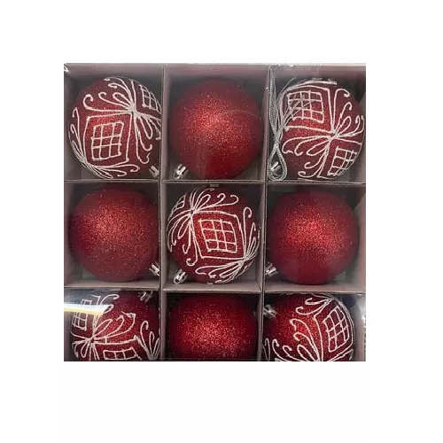 Ялинкові кульки 6см 9шт/наб Stenson M47879