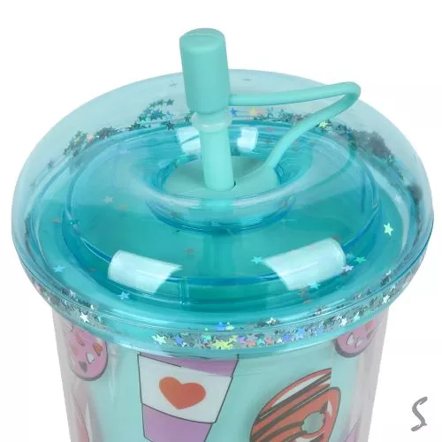 Склянка з кришкою та трубочкою "Sweets" 450мл Stenson R37485 фото 2