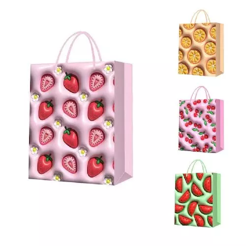 Пакет подарунковий паперовий S "Fruits 3D" 18*23*10см Stenson R96983-S фото 2