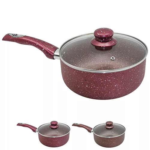 Сотейник з кришкою "Мармурова крихта" 16*9см Stenson (MH-2757)