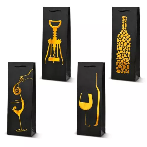 Пакет подарунковий паперовий під пляшку "Wine Art" 36*13*8см Stenson R95555