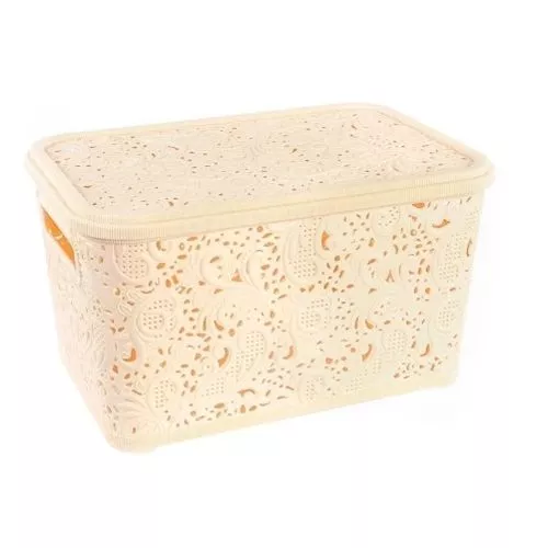 Кошик-плетінка з кришкою"Ажур" 3.5л 15.5*21*17см Stenson PB-673