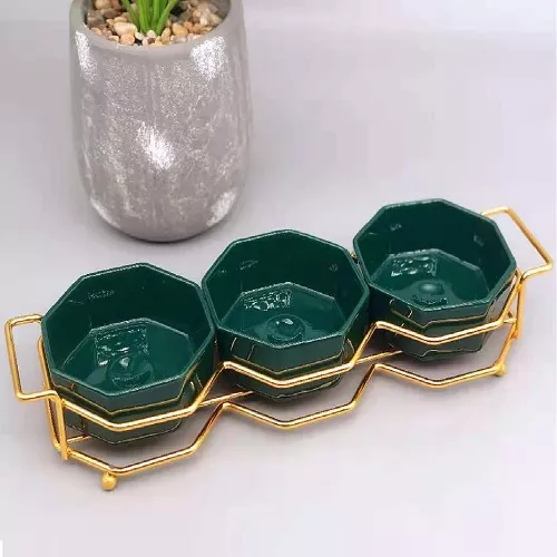 Менажниці на підставці "Malachite" 4пр/наб 31.5*10*5.5см Stenson (YG01125-3)
