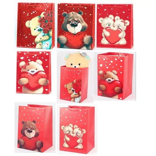 Пакет подарунковий паперовий XL "Love Teddy" 36*54*30см Stenson (YM01297-XL)