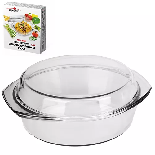 Термостекло кастрюля з кришкою 1.0л Stenson (MS-0082)