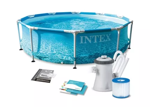 Каркасний басейн Intex 28208 (76*305 см., об'єм: 4485 л., картриджний фільтр-насос 1250 л/год, серія: Metal Frame) фото 2