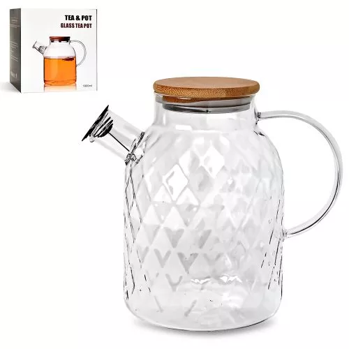 Заварник- графін "Rombs" 1.8л з пружиною-ситом та бамбуковою кришкою Stenson R92787