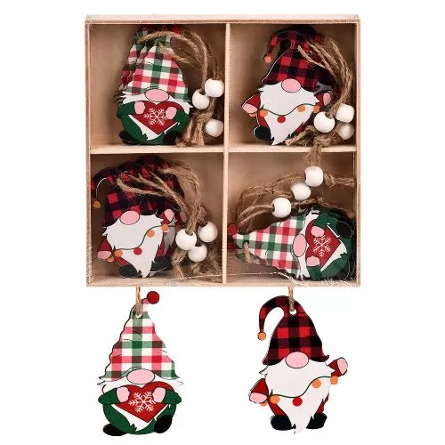 Фігурка-підвіска новорічна "Wooden" 12шт/уп Stenson R96366 фото 2