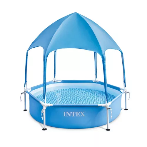 Каркасний басейн Intex 28209 (38*183 см., об'єм: 700 л., тент-парасолька з душем, серія: Splash-in-Shade Play) фото 2