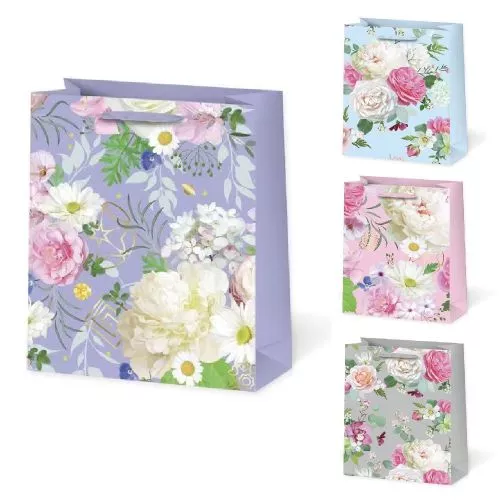 Пакет подарунковий паперовий M "Flowers" 26*32*12см Stenson R96955-M