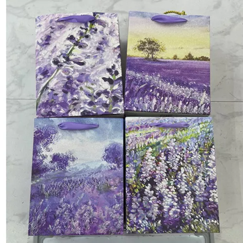 Пакет подарунковий паперовий M "Lavender" 32*26*12см Stenson R91469-M