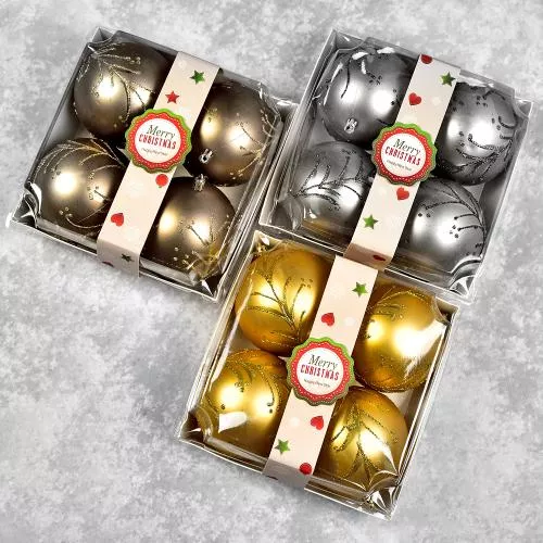 Ялинкові кульки 10см 4шт/наб Stenson M47942