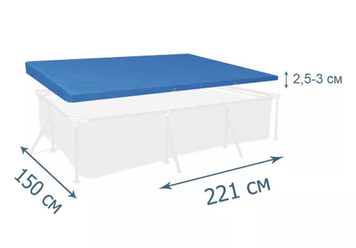 Тент (накриття) Bestway 58103 (155*227 см, для прямокутних каркасних басейнів ▭ 150*221 см) фото 2